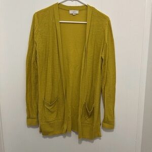 Yellow Open Front Sweater